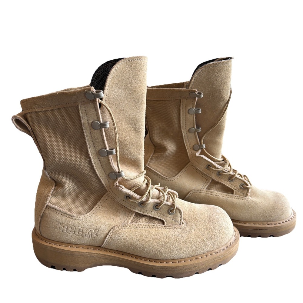 Vibram Rocky Gore-Tex 790G Mens Army Combat Boots Sz 5 XW Tan Suede 10" high